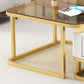 Square Coffee Table Frame Glass Top Coffee Table with Metal Legs Clearhalo 'Coffee & Accent Tables' 'Coffee Tables' 'coffee_tables' 'furn' 'furn_coffee_tables' 'Furniture' 'Living Room Furniture' 7311959