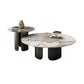 Round Coffee Table 3 Legs Slate Coffee Table Set with Metal Legs Black Clearhalo 'Coffee & Accent Tables' 'Coffee Tables' 'coffee_tables' 'furn' 'furn_coffee_tables' 'Furniture' 'Living Room Furniture' 7312057