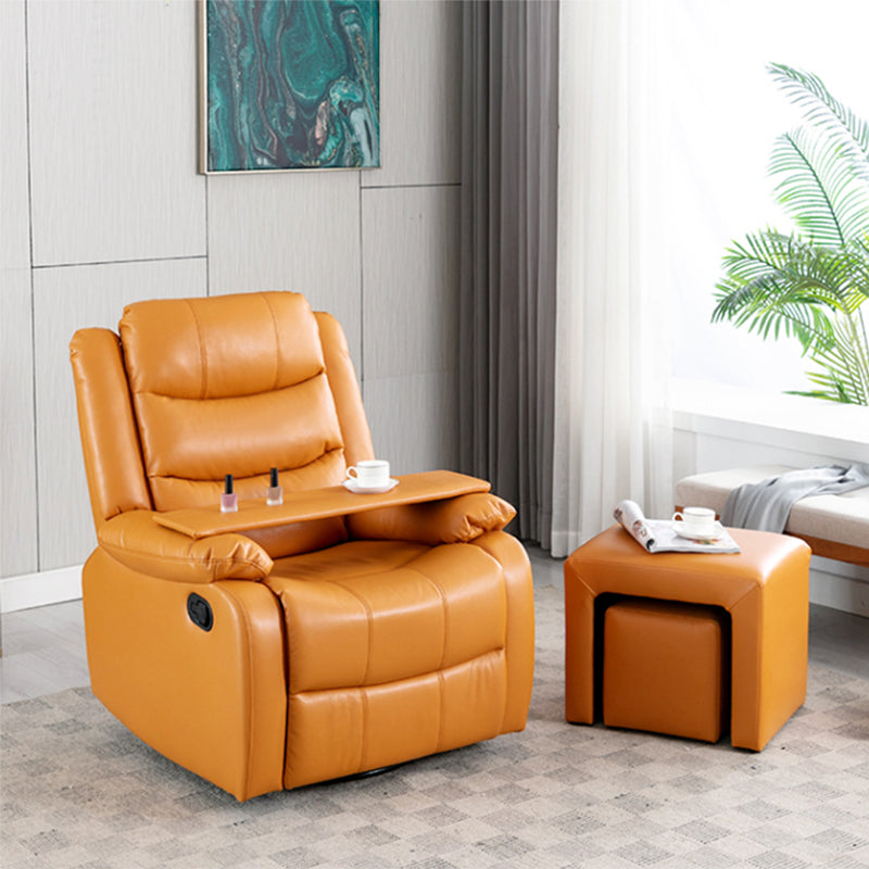 Contemporary Home Theater Recliner Manual-Push Botton Metal Solid Color Indoor Clearhalo 'Chairs & Seating' 'furn' 'furn_recliners' 'Furniture' 'Living Room Furniture' 'Recliners' 7312085
