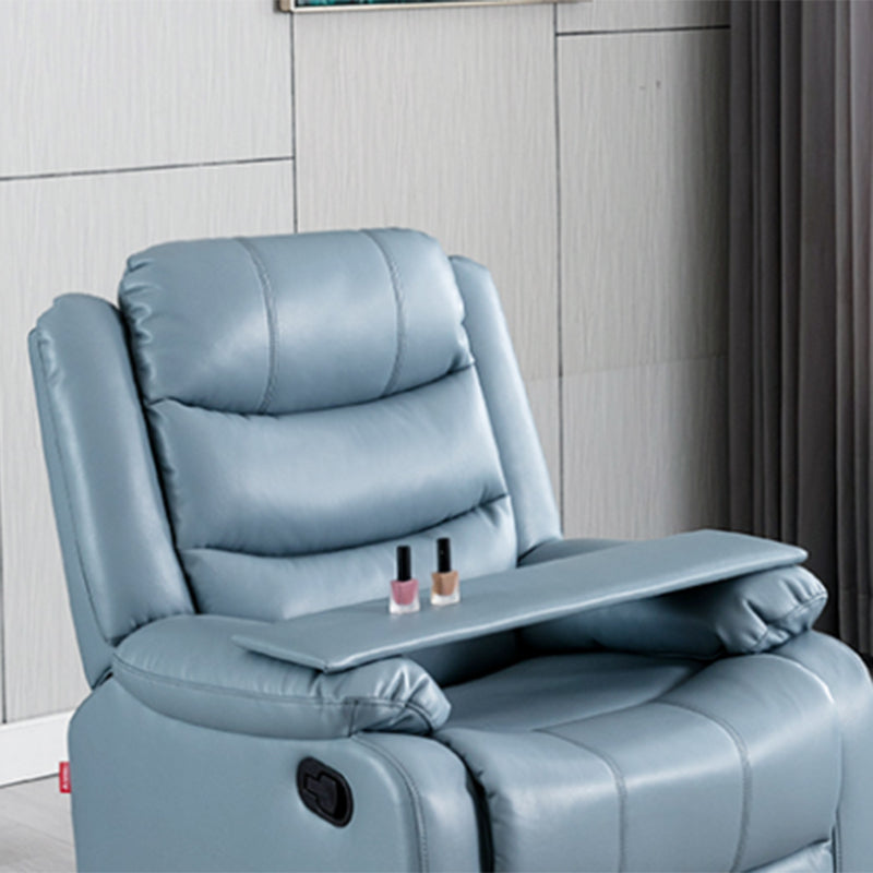 Contemporary Home Theater Recliner Manual-Push Botton Metal Solid Color Indoor Clearhalo 'Chairs & Seating' 'furn' 'furn_recliners' 'Furniture' 'Living Room Furniture' 'Recliners' 7312090