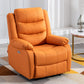 Contemporary Home Theater Recliner Manual-Push Botton Metal Solid Color Indoor Tech Cloth Orange Clearhalo 'Chairs & Seating' 'furn' 'furn_recliners' 'Furniture' 'Living Room Furniture' 'Recliners' 7312099