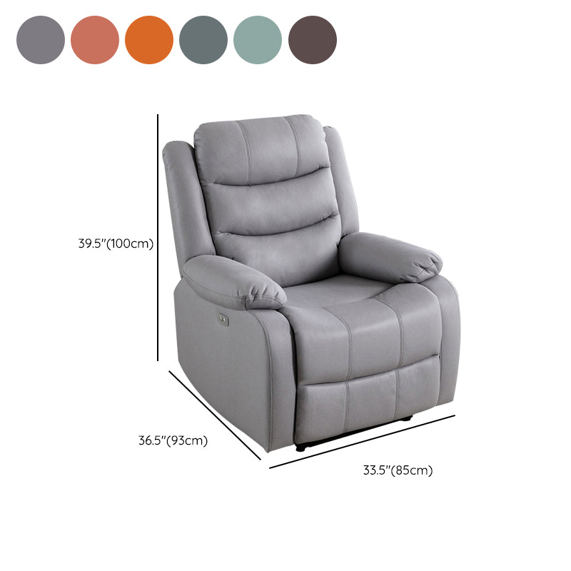 Contemporary Home Theater Recliner Manual-Push Botton Metal Solid Color Indoor Clearhalo 'Chairs & Seating' 'furn' 'furn_recliners' 'Furniture' 'Living Room Furniture' 'Recliners' 7312104