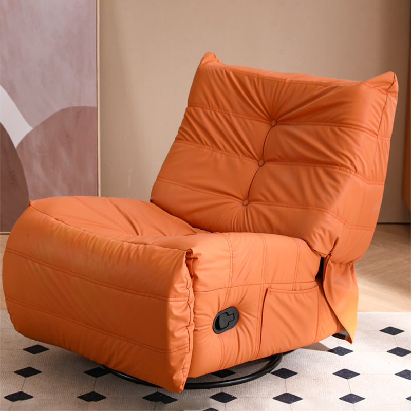 Sedia reclinabile contemporanea a colori solidi rocker girevole trapuntato