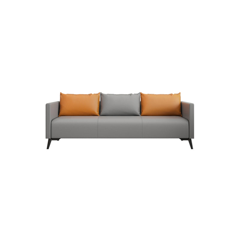 Leather Grey Sofa Stationary Square Arm Seating for Living Room 3-Seater Sofa Leather Clearhalo 'furn' 'furn_sofas' 'Furniture' 'Living Room Furniture' 'Sofa' 'sofas' 7312123