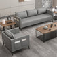 Leather Grey Sofa Stationary Square Arm Seating for Living Room Clearhalo 'furn' 'furn_sofas' 'Furniture' 'Living Room Furniture' 'Sofa' 'sofas' 7312126