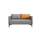 Leather Grey Sofa Stationary Square Arm Seating for Living Room 2-Seater Sofa Leather Sponge Clearhalo 'furn' 'furn_sofas' 'Furniture' 'Living Room Furniture' 'Sofa' 'sofas' 7312132