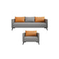 Leather Grey Sofa Stationary Square Arm Seating for Living Room 1-Seater Sofa with 3-Seater Sofa Leather Clearhalo 'furn' 'furn_sofas' 'Furniture' 'Living Room Furniture' 'Sofa' 'sofas' 7312133