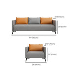 Leather Grey Sofa Stationary Square Arm Seating for Living Room Clearhalo 'furn' 'furn_sofas' 'Furniture' 'Living Room Furniture' 'Sofa' 'sofas' 7312141