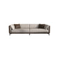 Genuine Leather Sofa Stationary Square Arm Seating for Living Room