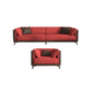 Genuine Leather Sofa Stationary Square Arm Seating for Living Room