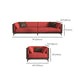 Genuine Leather Sofa Stationary Square Arm Seating for Living Room