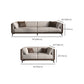 Genuine Leather Sofa Stationary Square Arm Seating for Living Room