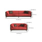 Genuine Leather Sofa Stationary Square Arm Seating for Living Room