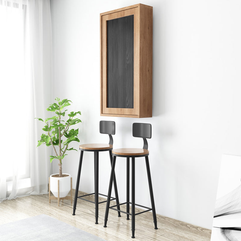 Folding Bar Pub Table Set 1/2/3 Pcs Modern Wood Bar Table and Mateal Frame Stools Table & Chair(s) 3 Piece Set Clearhalo 'Bar Furniture' 'furn' 'furn_home_bar_bar_sets' 'Furniture' 'Home Bars & Bar Sets' 'home_bar_bar_sets' 'Kitchen & Dining Furniture' 7312281