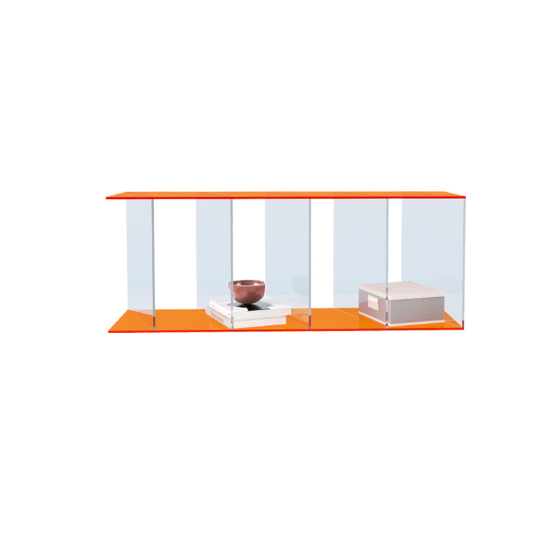 Libreria acrilica con libreria verticale aperta aperta contemporanea con scaffali