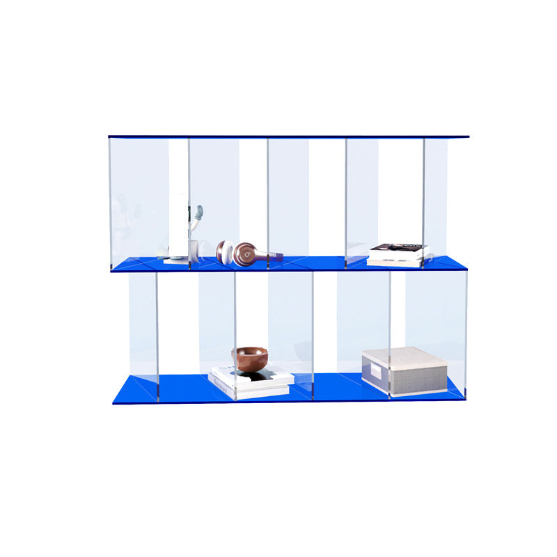 Libreria acrilica con libreria verticale aperta aperta contemporanea con scaffali