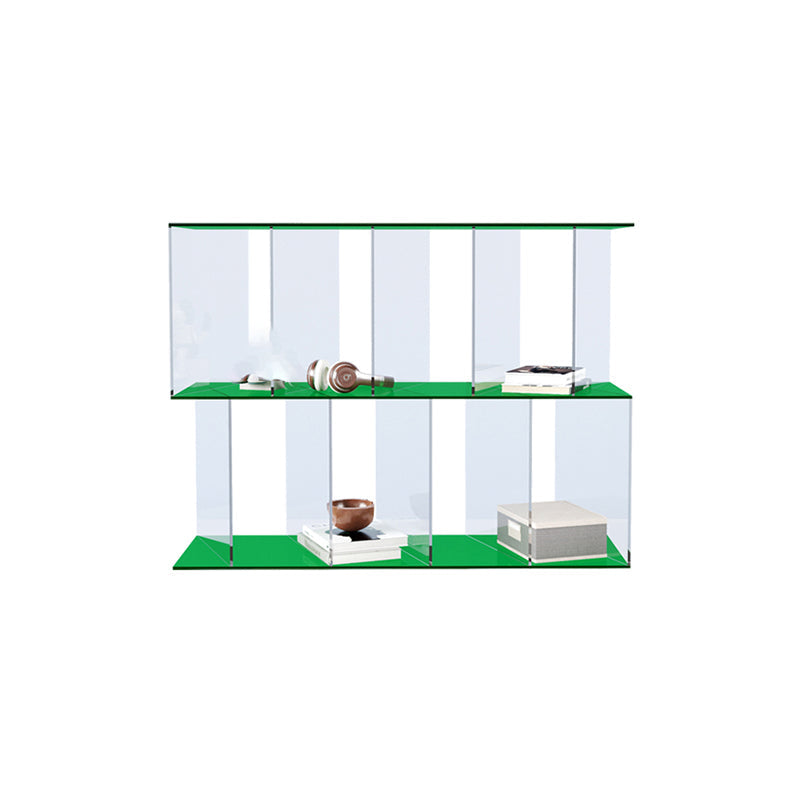 Libreria acrilica con libreria verticale aperta aperta contemporanea con scaffali