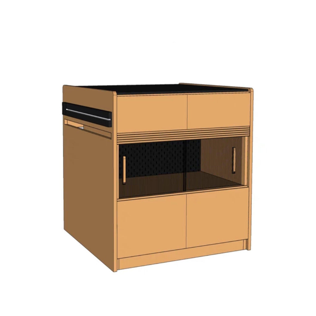 Modern Kitchen Island Table Dining Room Solid Wood Stationary Prep Table