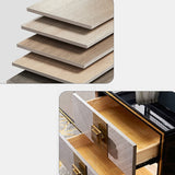 Glam Media Console Glass Media Console TV Stand with Drawers Clearhalo 'furn' 'furn_tv_stands_entertainment_centers' 'Furniture' 'Living Room Furniture' 'TV Stands & Entertainment Centers' 'TV Stands & Media Storage Furniture' 'tv_stands_entertainment_centers' 7314442