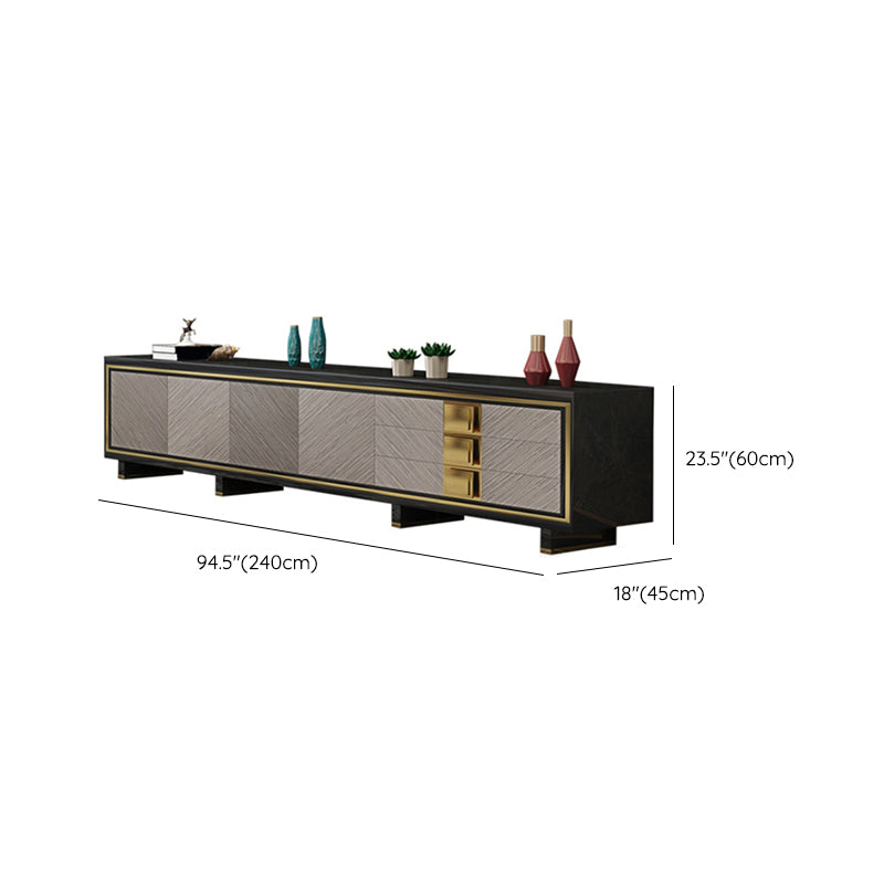 Glam Media Console Glass Media Console TV Stand with Drawers Clearhalo 'furn' 'furn_tv_stands_entertainment_centers' 'Furniture' 'Living Room Furniture' 'TV Stands & Entertainment Centers' 'TV Stands & Media Storage Furniture' 'tv_stands_entertainment_centers' 7314449