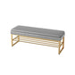 Modern Entryway Bench Cushioned Rectangle Metal Seating Bench Grey Gold Clearhalo 'Benches' 'Chairs & Seating' 'furn' 'furn_benches' 'Furniture' 'Living Room Furniture' 7314837
