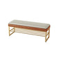 Modern Entryway Bench Cushioned Rectangle Metal Seating Bench Brown Gold Clearhalo 'Benches' 'Chairs & Seating' 'furn' 'furn_benches' 'Furniture' 'Living Room Furniture' 7314839