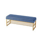 Modern Entryway Bench Cushioned Rectangle Metal Seating Bench Blue Gold Clearhalo 'Benches' 'Chairs & Seating' 'furn' 'furn_benches' 'Furniture' 'Living Room Furniture' 7314840