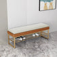 Modern Entryway Bench Cushioned Rectangle Metal Seating Bench 39.5"L x 12"W x 18"H Brown Gold Clearhalo 'Benches' 'Chairs & Seating' 'furn' 'furn_benches' 'Furniture' 'Living Room Furniture' 7314841