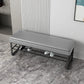 Modern Entryway Bench Cushioned Rectangle Metal Seating Bench 39.5"L x 12"W x 18"H Grey Black Clearhalo 'Benches' 'Chairs & Seating' 'furn' 'furn_benches' 'Furniture' 'Living Room Furniture' 7314842