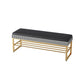 Modern Entryway Bench Cushioned Rectangle Metal Seating Bench Houndstooth pattern Gold Clearhalo 'Benches' 'Chairs & Seating' 'furn' 'furn_benches' 'Furniture' 'Living Room Furniture' 7314843