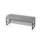 Modern Entryway Bench Cushioned Rectangle Metal Seating Bench Grey Black Clearhalo 'Benches' 'Chairs & Seating' 'furn' 'furn_benches' 'Furniture' 'Living Room Furniture' 7314844