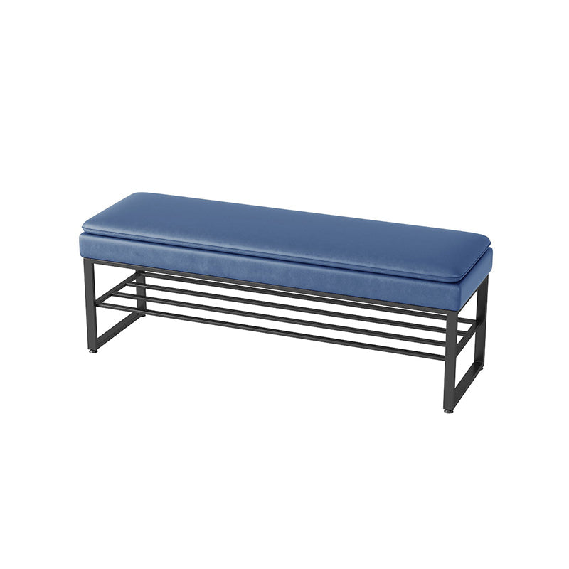 Modern Entryway Bench Cushioned Rectangle Metal Seating Bench Blue Black Clearhalo 'Benches' 'Chairs & Seating' 'furn' 'furn_benches' 'Furniture' 'Living Room Furniture' 7314846