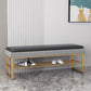 Modern Entryway Bench Cushioned Rectangle Metal Seating Bench Clearhalo 'Benches' 'Chairs & Seating' 'furn' 'furn_benches' 'Furniture' 'Living Room Furniture' 7314851