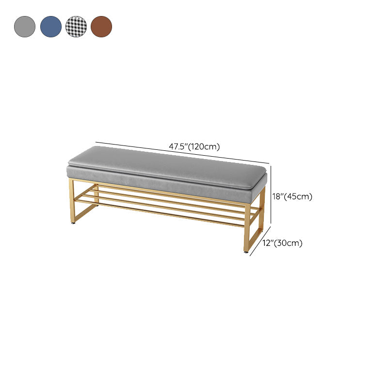 Modern Entryway Bench Cushioned Rectangle Metal Seating Bench Clearhalo 'Benches' 'Chairs & Seating' 'furn' 'furn_benches' 'Furniture' 'Living Room Furniture' 7314858