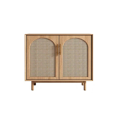 Contemporary Brown Wicker Doors Sideboard Solid Wood Buffet Table with Doors https: res.litfad.com site img item 2023 01 21 7314918 1200x1200.jpg Clearhalo 'buffet_sideboard' 'Buffets & Sideboards' 'furn' 'furn_buffet_sideboard' 'Furniture' 'Kitchen & Dining Furniture' 7314918