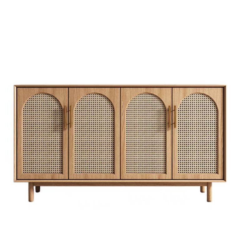 Contemporary Brown Wicker Doors Sideboard Solid Wood Buffet Table with Doors https: res.litfad.com site img item 2023 01 06 7314923 1200x1200.jpg Clearhalo 'buffet_sideboard' 'Buffets & Sideboards' 'furn' 'furn_buffet_sideboard' 'Furniture' 'Kitchen & Dining Furniture' 7314923
