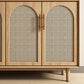 Contemporary Brown Wicker Doors Sideboard Solid Wood Buffet Table with Doors Clearhalo 'buffet_sideboard' 'Buffets & Sideboards' 'furn' 'furn_buffet_sideboard' 'Furniture' 'Kitchen & Dining Furniture' 7314925