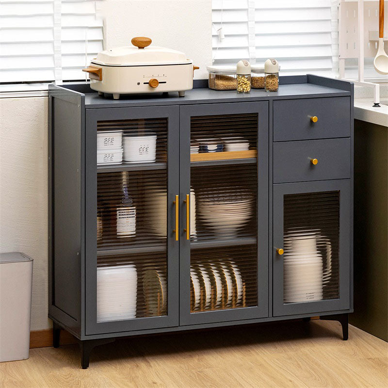 Glam Style Blue Storage Buffet Stand Bamboo Buffet Sideboard for Kitchen https: res.litfad.com site img item 2023 01 10 7314950 1200x1200.jpg Clearhalo 'buffet_sideboard' 'Buffets & Sideboards' 'furn' 'furn_buffet_sideboard' 'Furniture' 'Kitchen & Dining Furniture' 7314950