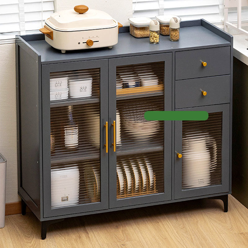 Glam Style Blue Storage Buffet Stand Bamboo Buffet Sideboard for Kitchen Clearhalo 'buffet_sideboard' 'Buffets & Sideboards' 'furn' 'furn_buffet_sideboard' 'Furniture' 'Kitchen & Dining Furniture' 7314953