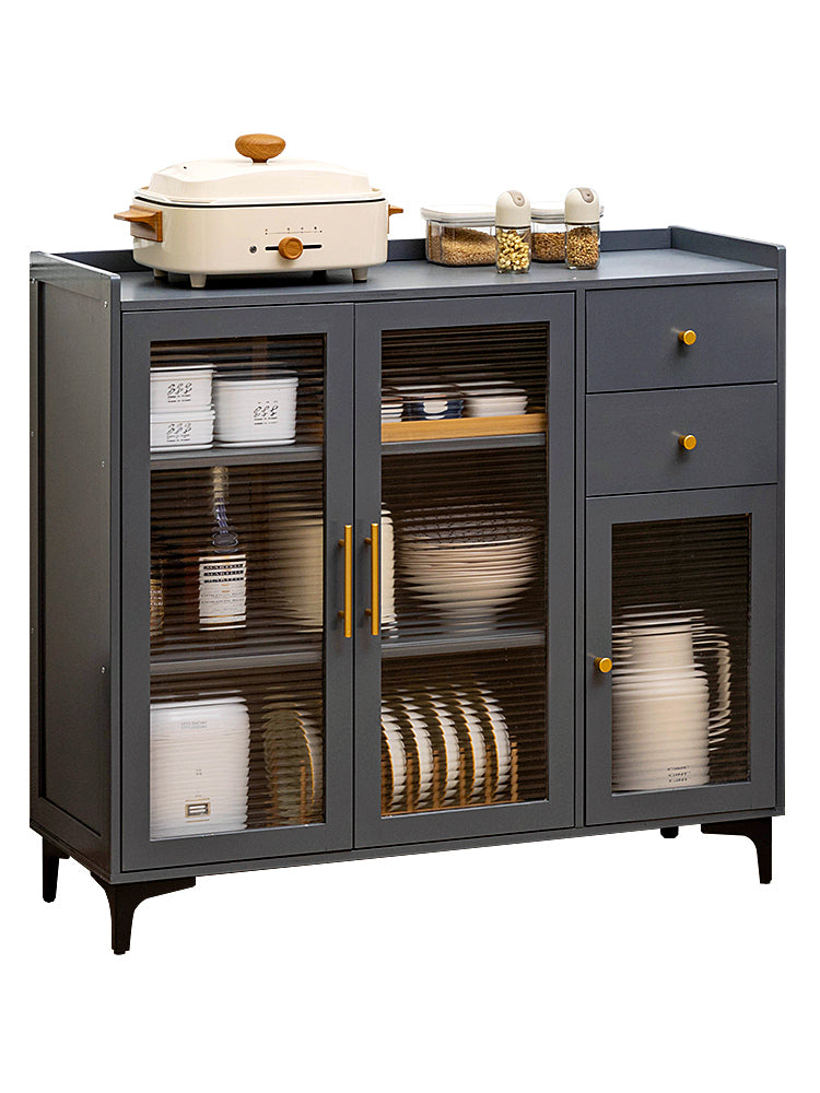 Glam Style Blue Storage Buffet Stand Bamboo Buffet Sideboard for Kitchen Clearhalo 'buffet_sideboard' 'Buffets & Sideboards' 'furn' 'furn_buffet_sideboard' 'Furniture' 'Kitchen & Dining Furniture' 7314955