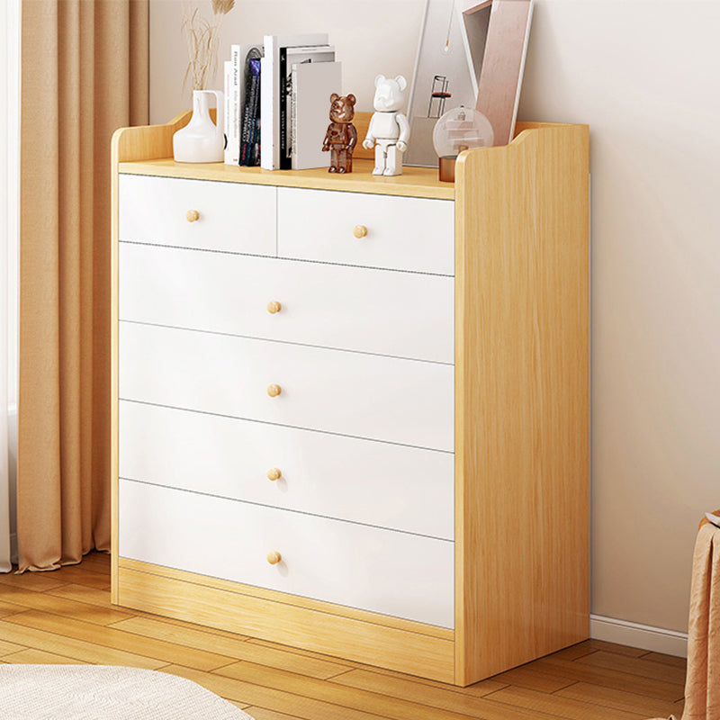 Contemporary Manufactured Wood Accent Cabinet Rectangle Storage Cabinet with Drawer 24"L x 13"W x 33"H Natural Wood White 6 Clearhalo 'Cabinets & Chests' 'cabinets_chests' 'furn' 'furn_cabinets_chests' 'Furniture' 'Living Room Furniture' 7315046