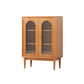 Mid-Century Modern Solid Wood Chest Rectangle Accent Cabinet with Glass Top Clearhalo 'Cabinets & Chests' 'cabinets_chests' 'furn' 'furn_cabinets_chests' 'Furniture' 'Living Room Furniture' 7315068