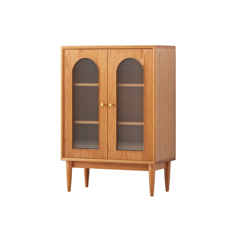 Mid-Century Modern Solid Wood Chest Rectangle Accent Cabinet with Glass Top Clearhalo 'Cabinets & Chests' 'cabinets_chests' 'furn' 'furn_cabinets_chests' 'Furniture' 'Living Room Furniture' 7315068