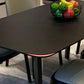 Table à manger moderne pour cuisine Table de dinette noire avec pieds en bois
