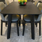 Table à manger moderne pour cuisine Table de dinette noire avec pieds en bois