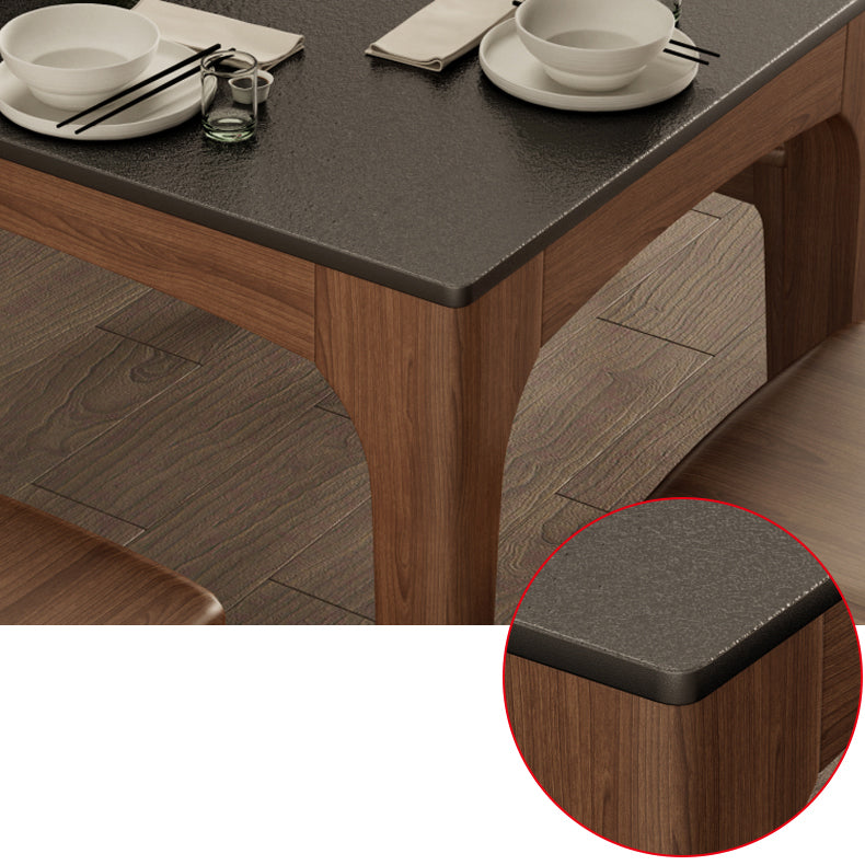 Contemporary Kitchen Rectangle Dinner Table 4 Legs Dining Table Clearhalo 'Dining Tables & Seating' 'Dining Tables' 'dining_table' 'furn' 'furn_dining_table' 'Furniture' 'Kitchen & Dining Furniture' 7315234