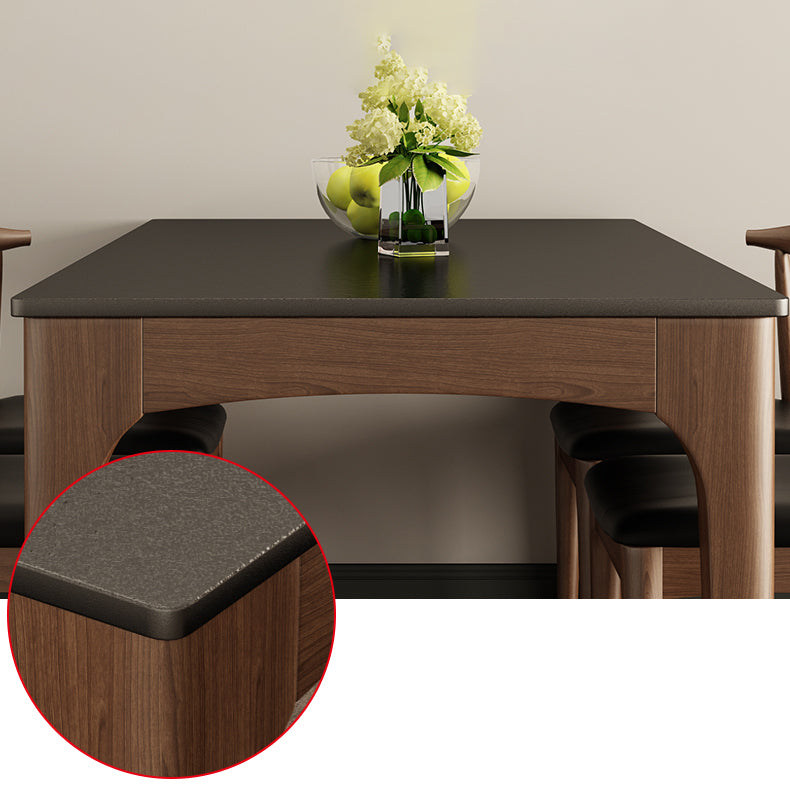 Contemporary Kitchen Rectangle Dinner Table 4 Legs Dining Table Clearhalo 'Dining Tables & Seating' 'Dining Tables' 'dining_table' 'furn' 'furn_dining_table' 'Furniture' 'Kitchen & Dining Furniture' 7315235