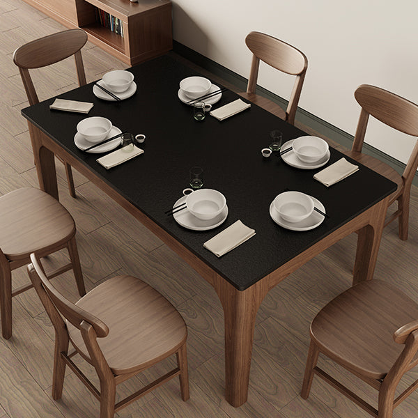 Contemporary Kitchen Rectangle Dinner Table 4 Legs Dining Table Clearhalo 'Dining Tables & Seating' 'Dining Tables' 'dining_table' 'furn' 'furn_dining_table' 'Furniture' 'Kitchen & Dining Furniture' 7315237