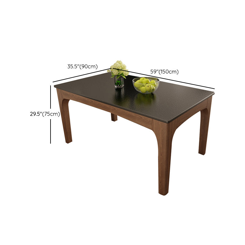 Contemporary Kitchen Rectangle Dinner Table 4 Legs Dining Table Clearhalo 'Dining Tables & Seating' 'Dining Tables' 'dining_table' 'furn' 'furn_dining_table' 'Furniture' 'Kitchen & Dining Furniture' 7315240