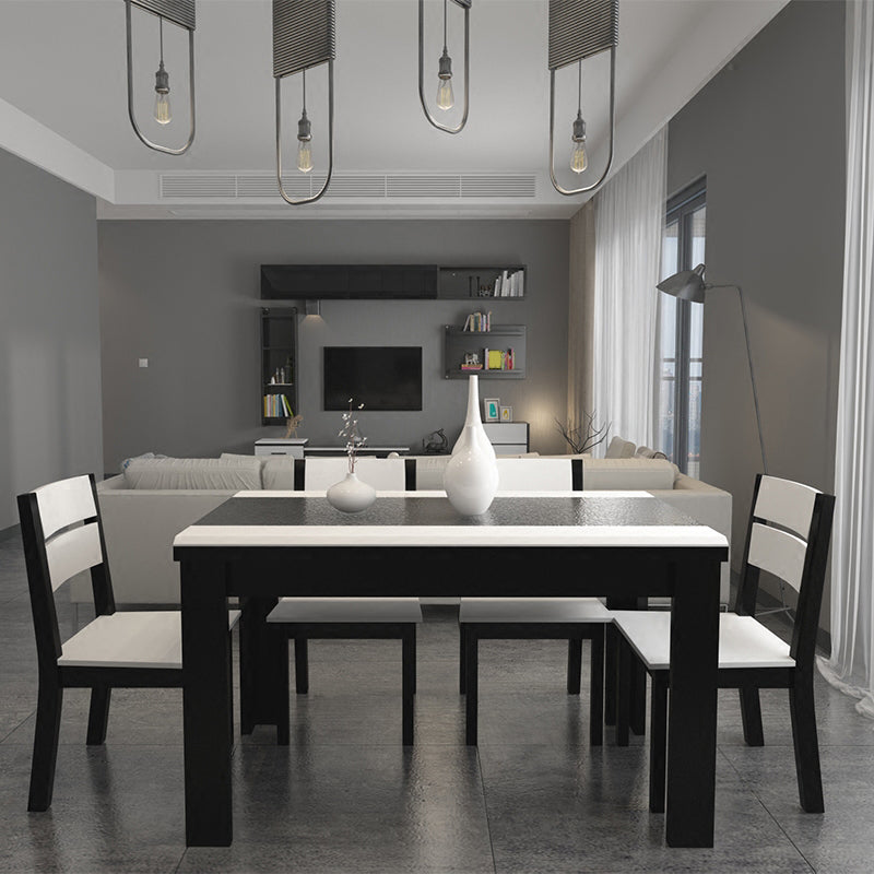 Mesa de comedor de piedra industrial de las piernas del rectángulo 4 de la mesa de cena de la cocina